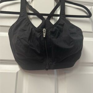 Victoria's Secret Black Sports Bra with Front Zipper